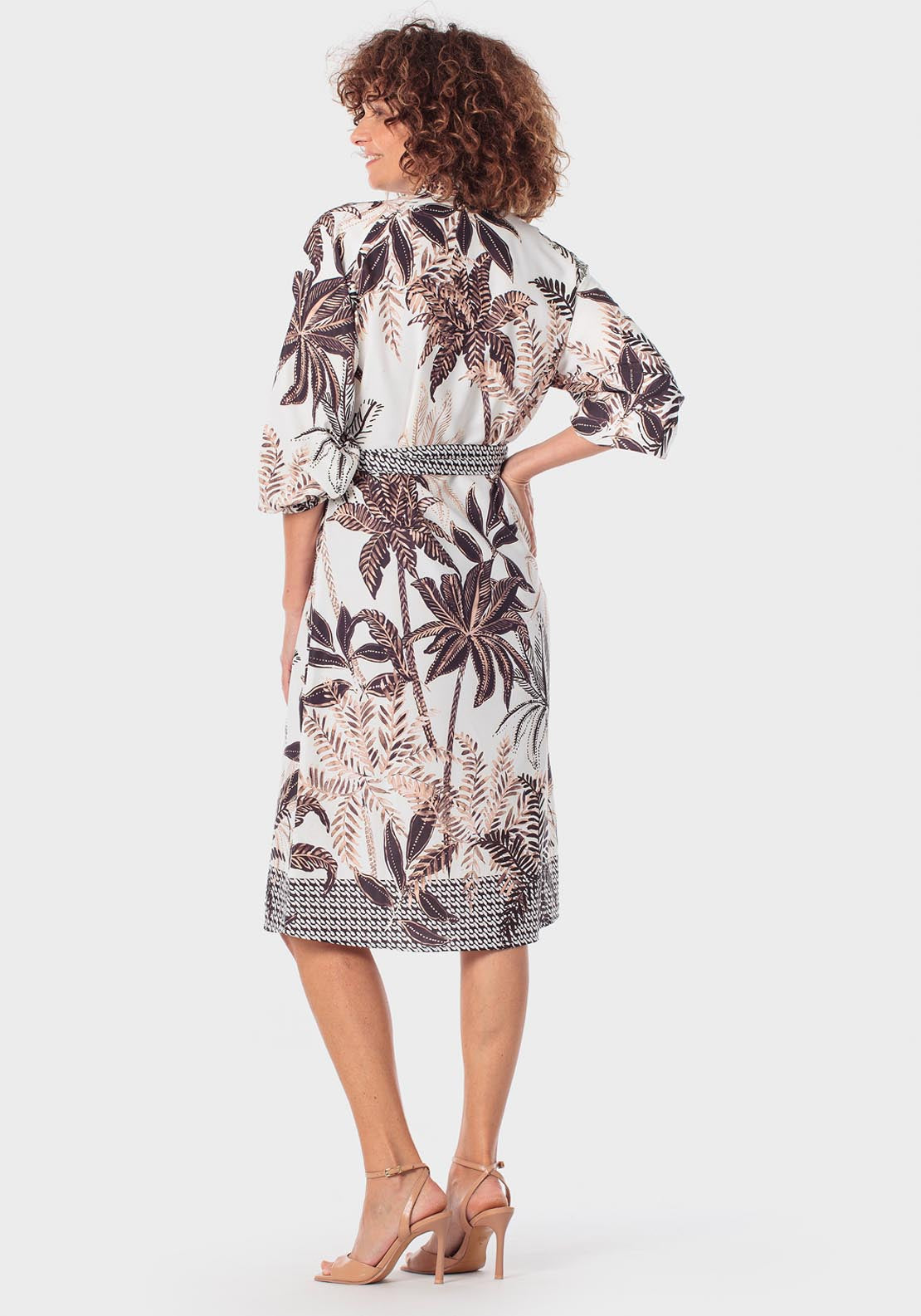 Printed Shirt Dress - Brown Chocolate