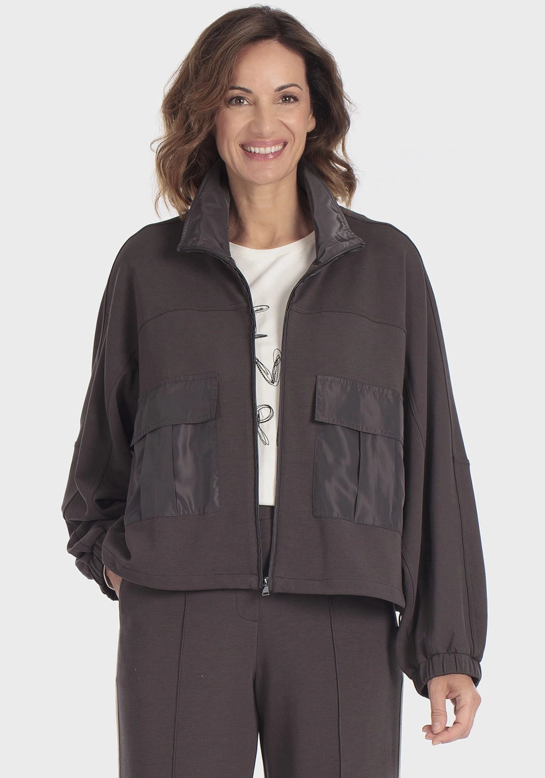 Jacket With Pockets - Grey Dark