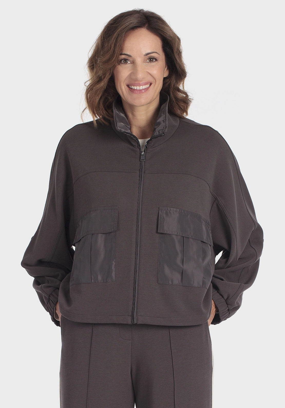 Jacket With Pockets - Grey Dark