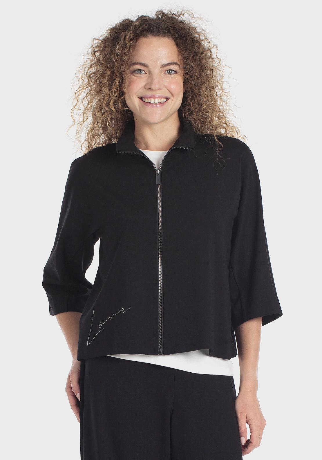 Embellished Zip Jacket - Black