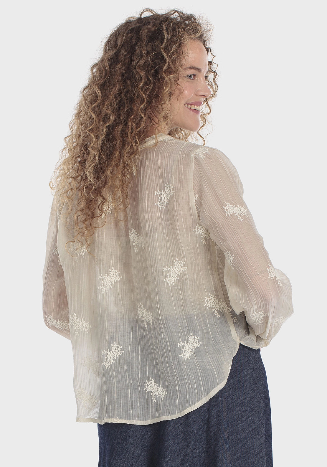 Embroidered Shirt - Beige