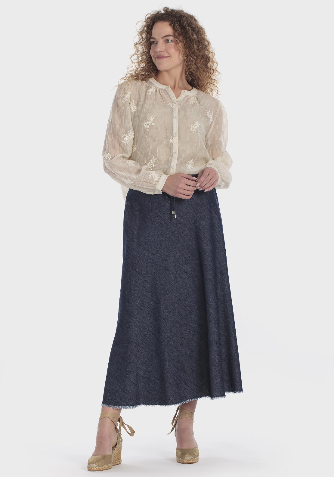 Embroidered Shirt - Beige