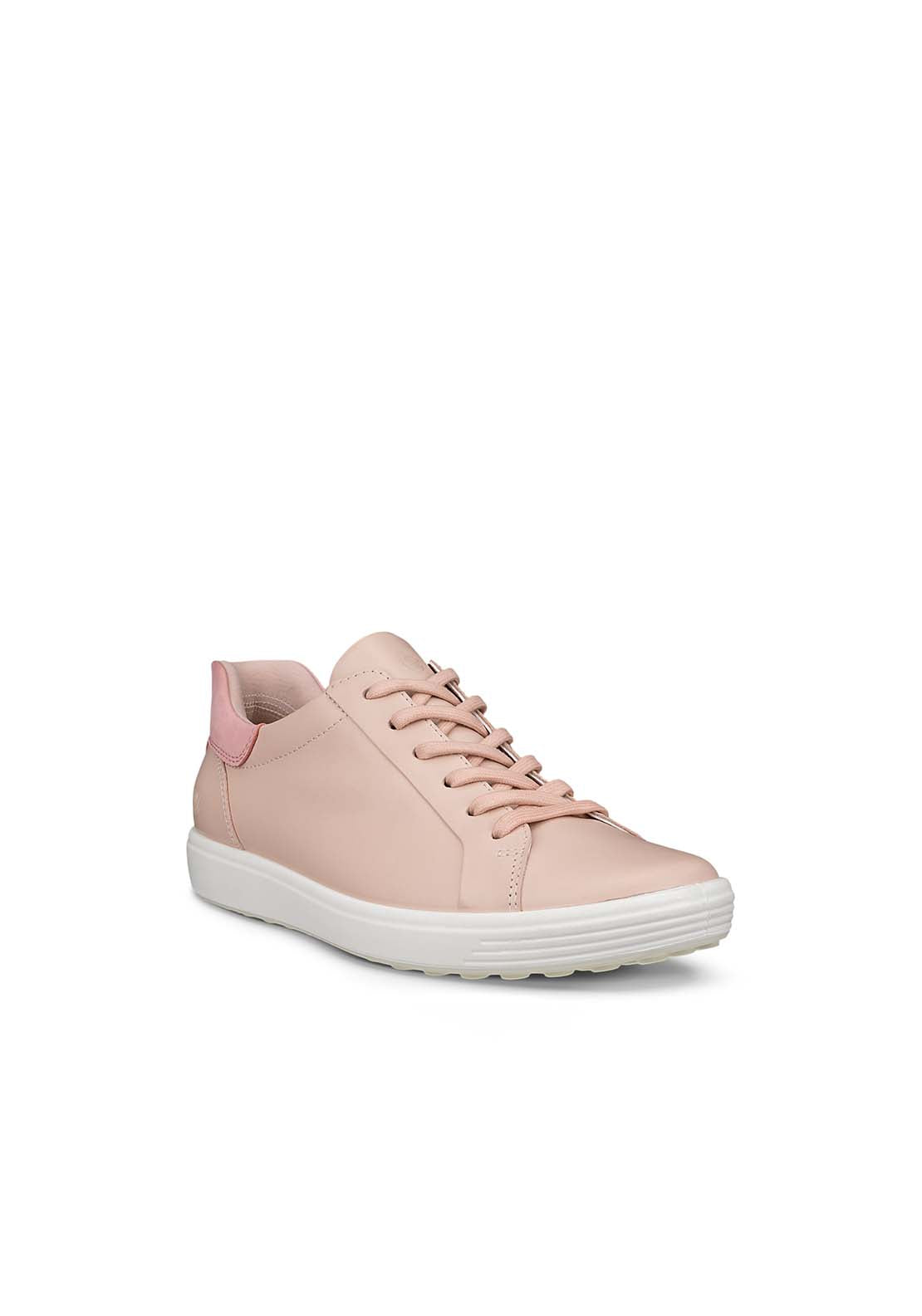Ecco Soft 7 Easy Slip Lace shoe - Rose 1 Shaws Department Stores