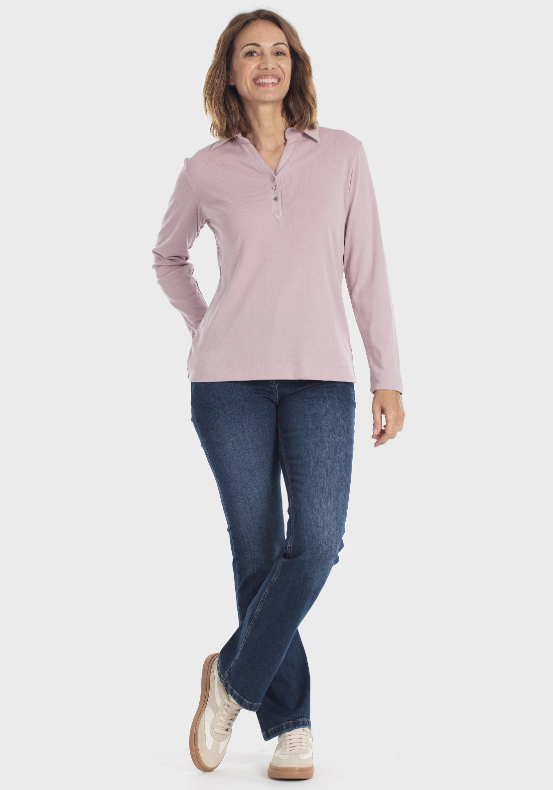 Buttoned Polo - Pink