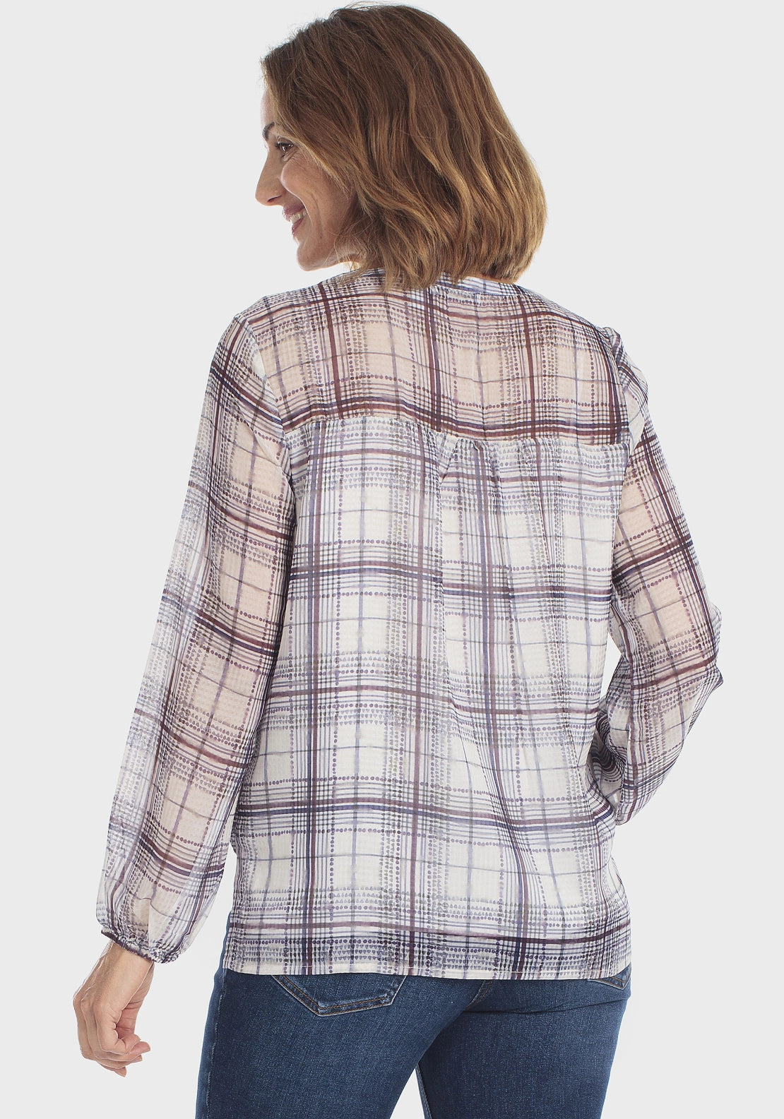 Printed Blouse - Blue Cranberry