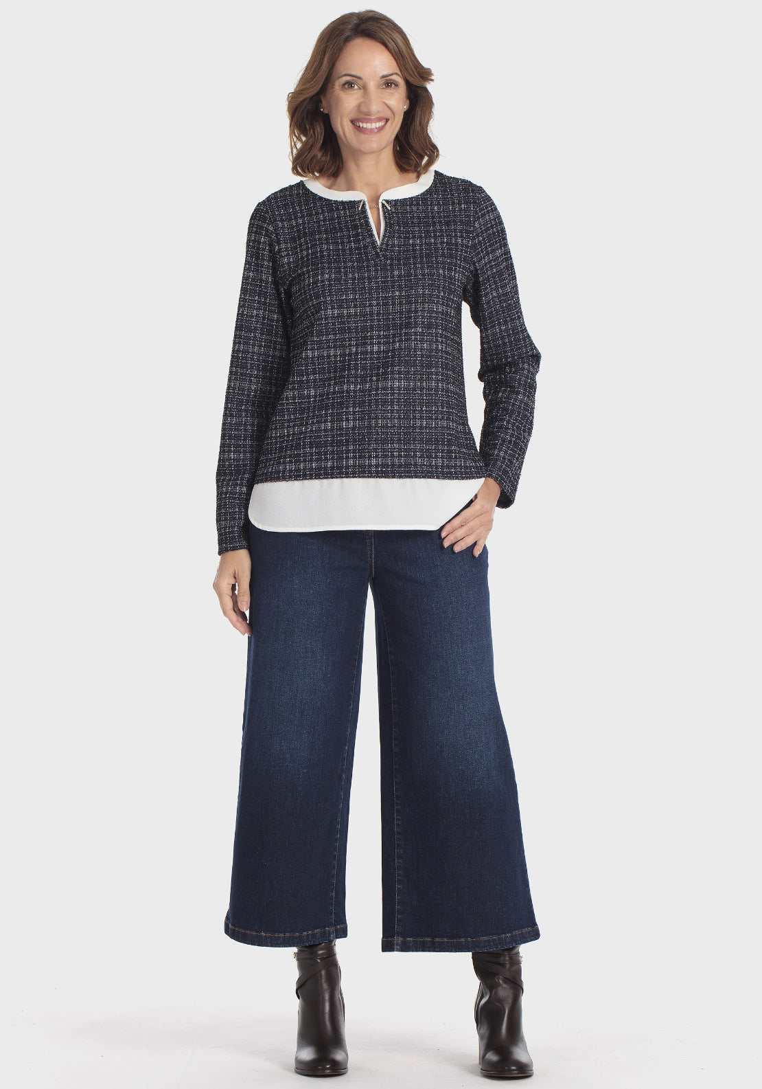 Metallic Thread T-Shirt - Navy