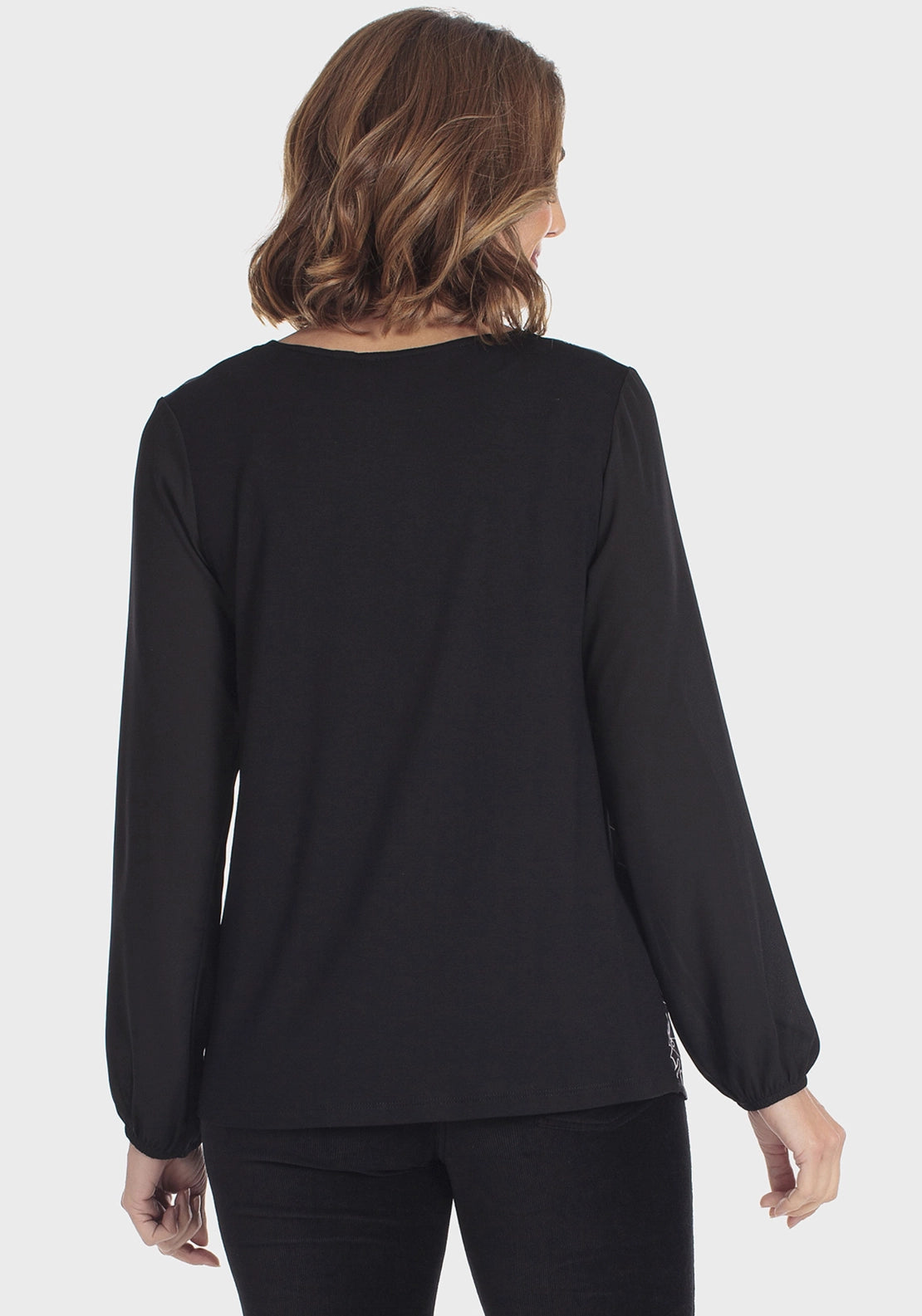 Rhinestone Printed T-Shirt - Black