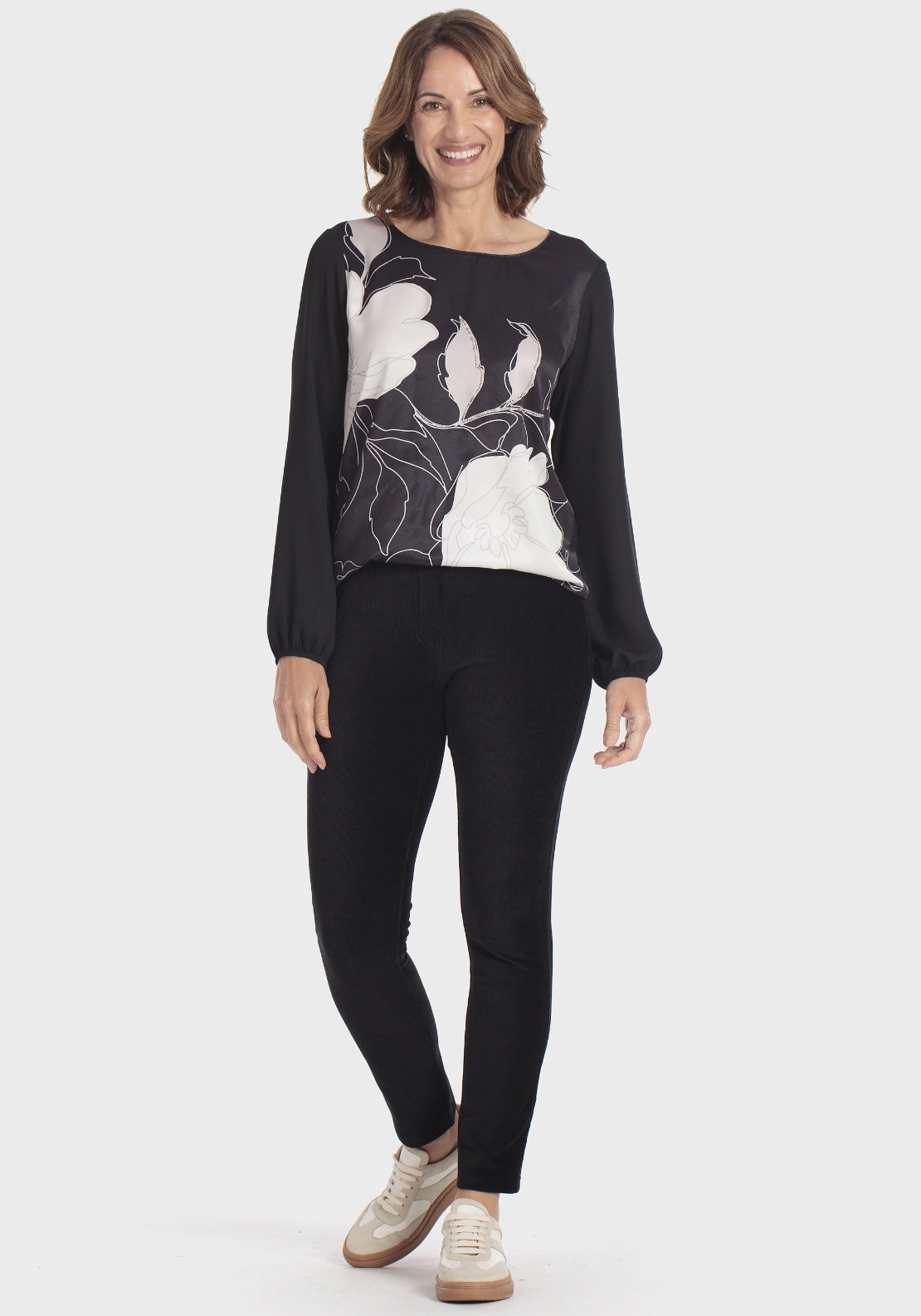 Rhinestone Printed T-Shirt - Black