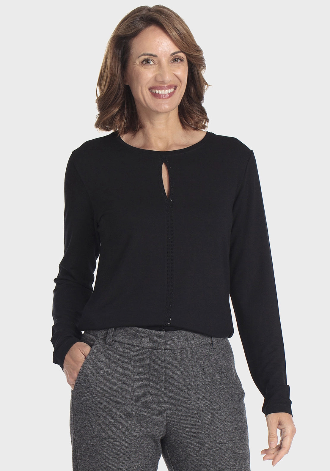 Fantasy Blouse With Front Open Detail - Black