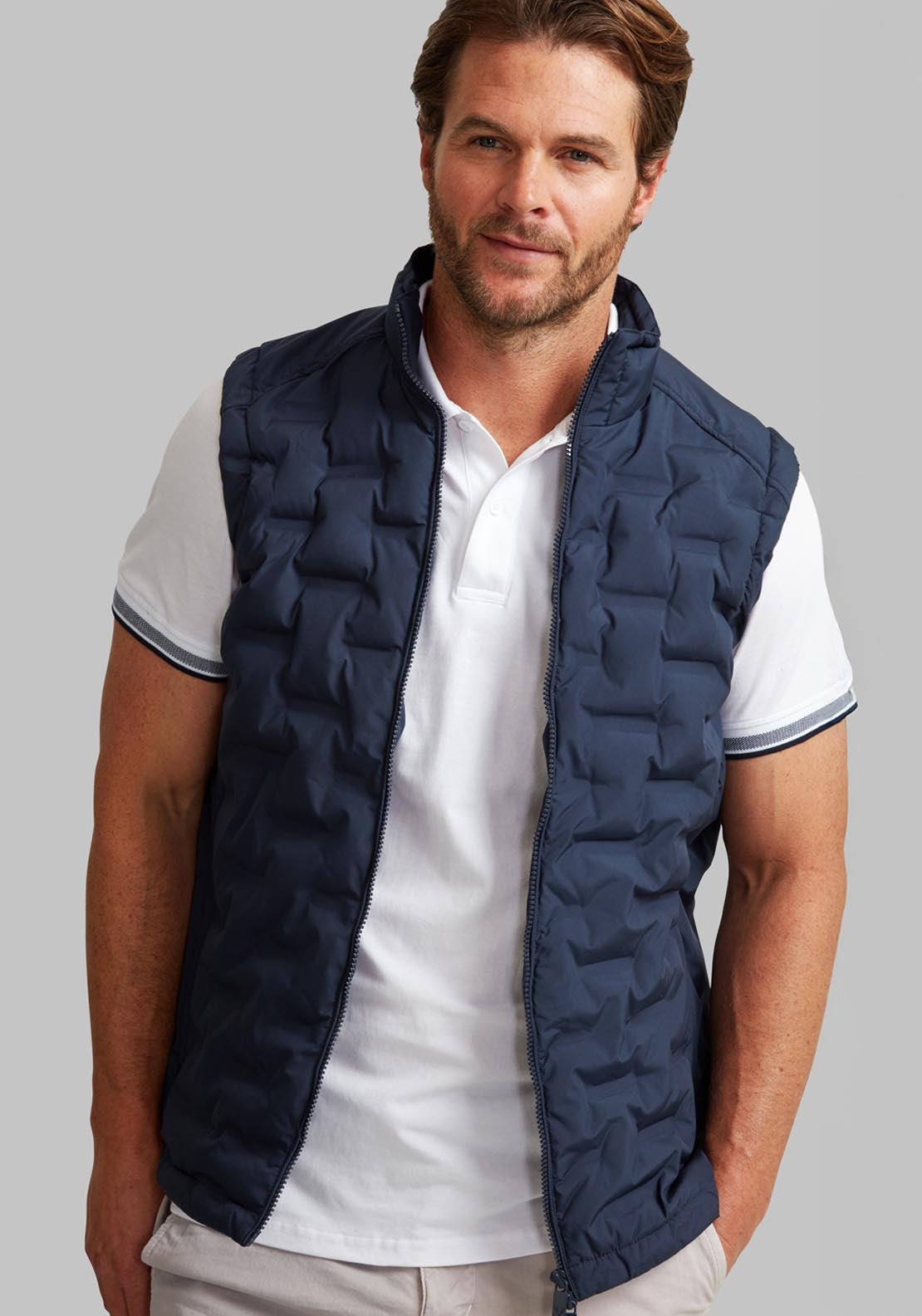 Vedoneire Contemporary Quilt Gilet - Midnight 1 Shaws Department Stores