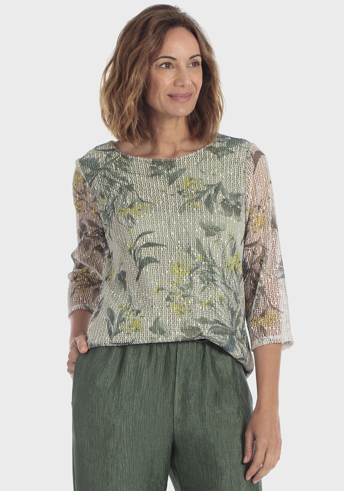 Mesh Printed T-Shirt - Green