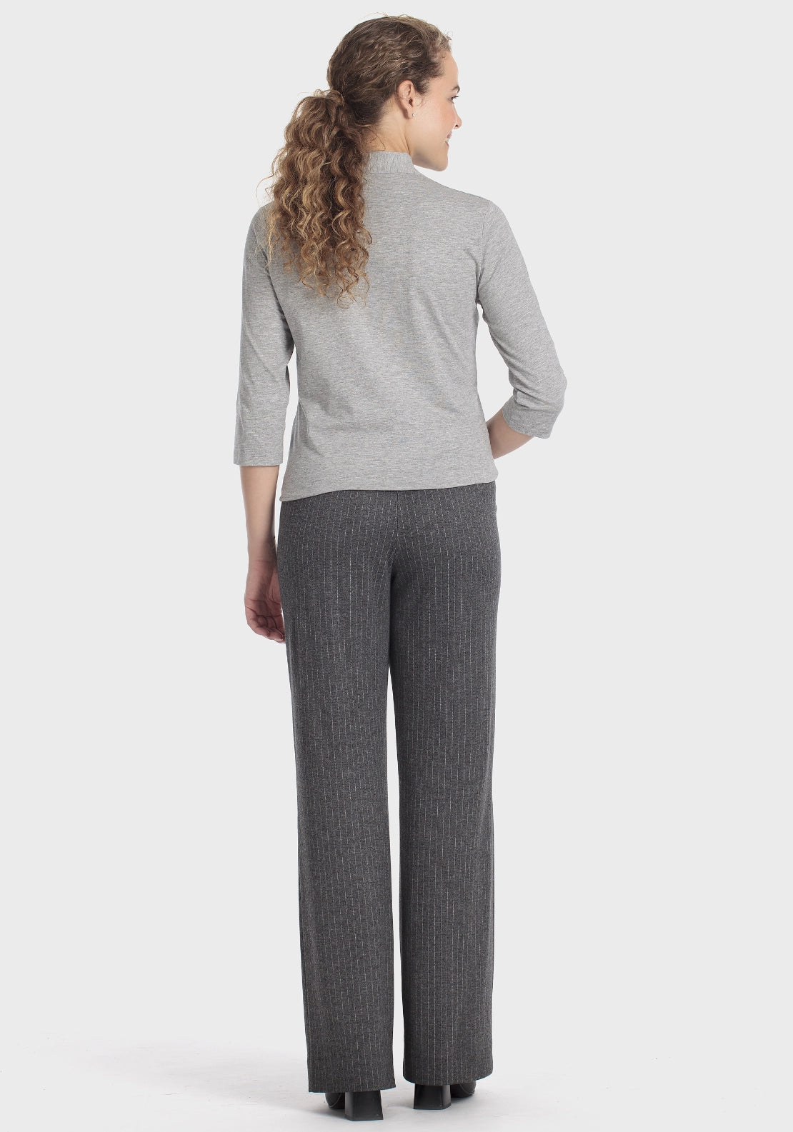 V Neck T-Shirt - Grey Melange