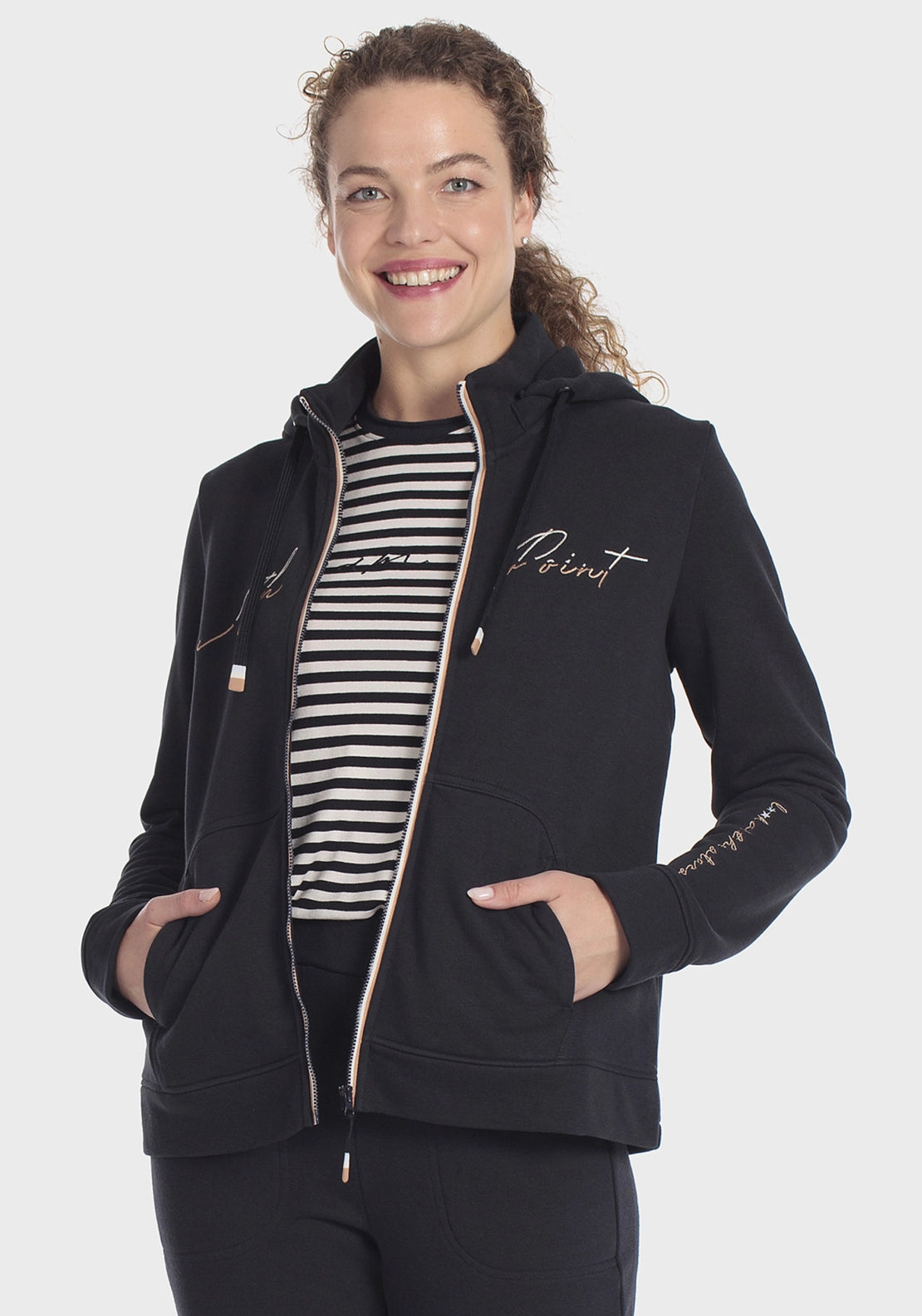 Embroidered Sports Jacket - Navy