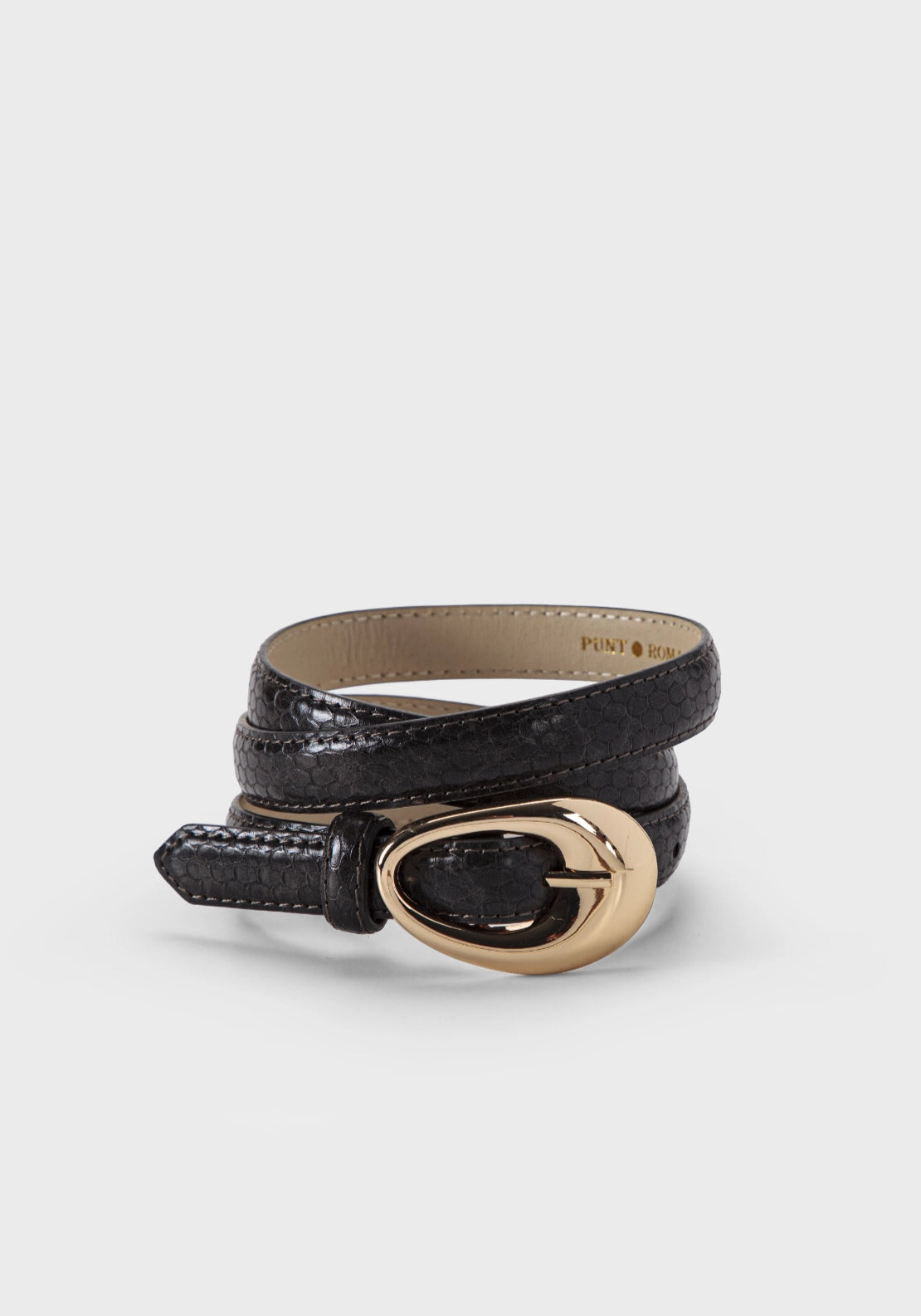 Brown Narrow Animal Print Belt - Brown Chocolate