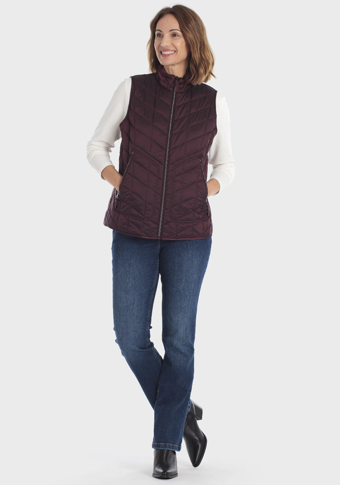 Padded Waistcoat - Purple Mulberry