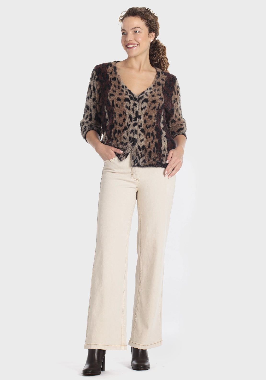 Animal Print Jacket - Brown