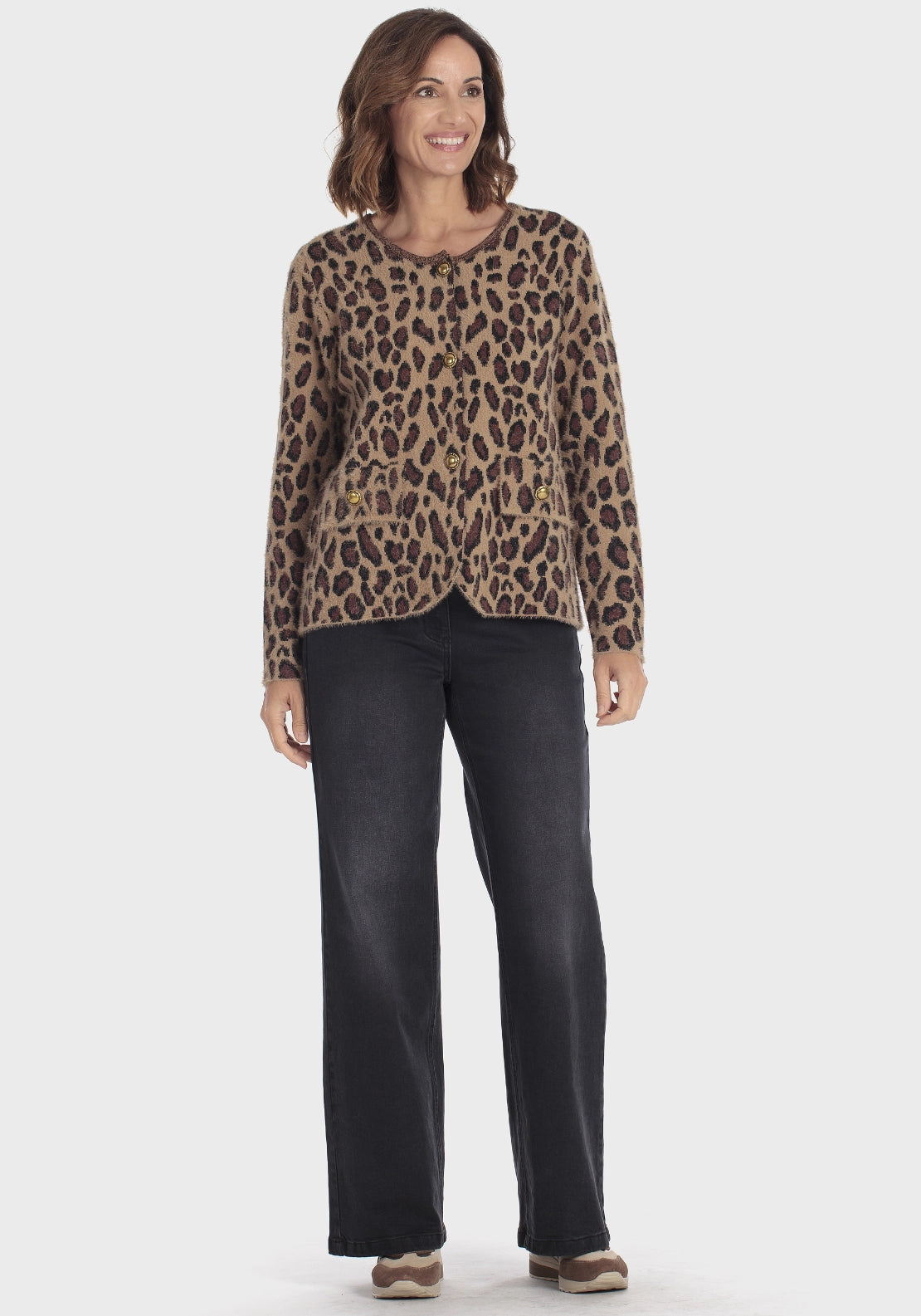 Animal Print Jacket - Brown