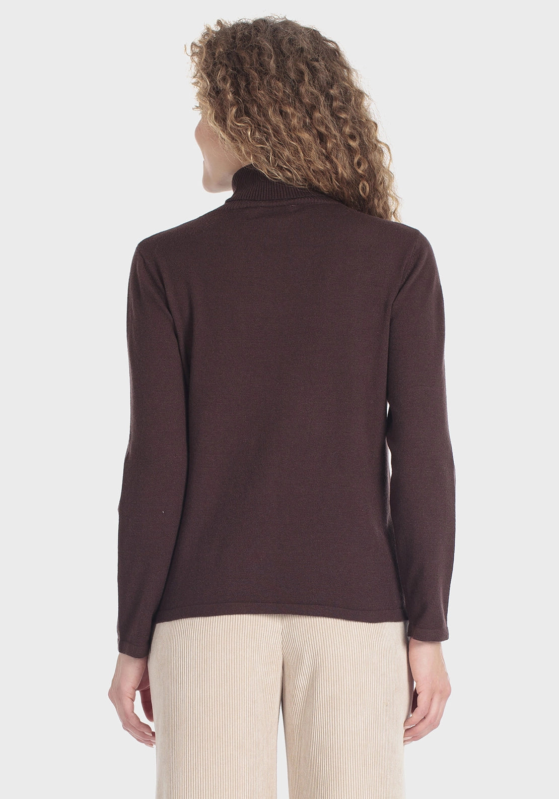 Basic Turtleneck Sweater - Brown