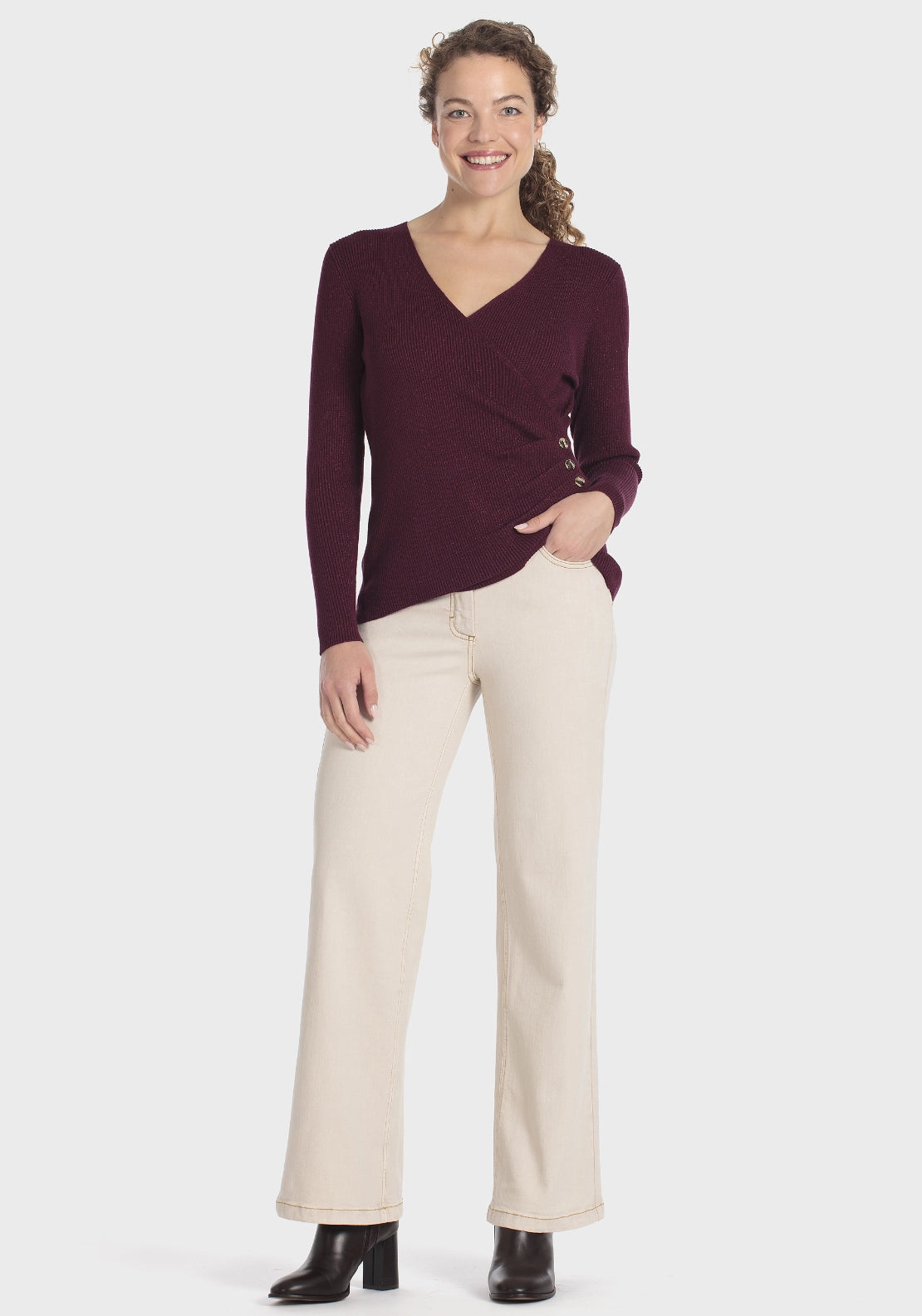 Ribbed Sweater - Red Dark