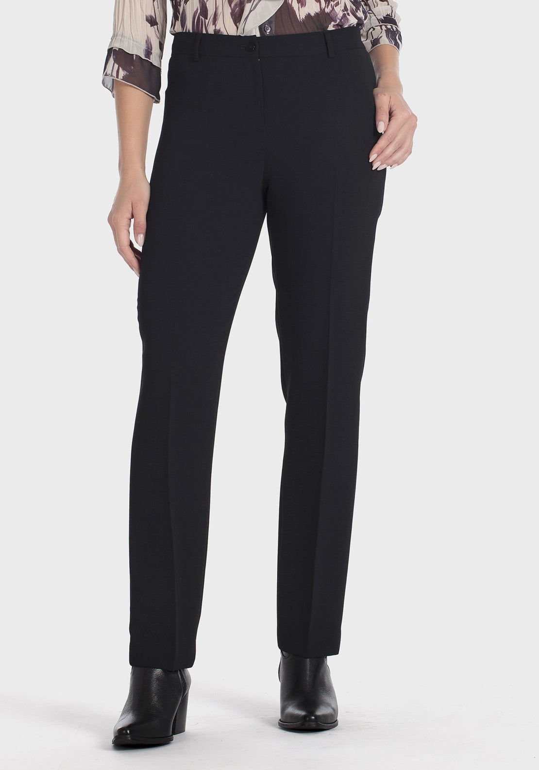 Crepe Trousers With Elastic - Black