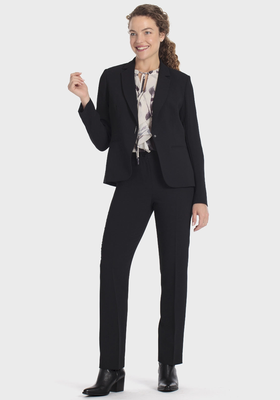 Crepe Trousers With Elastic - Black