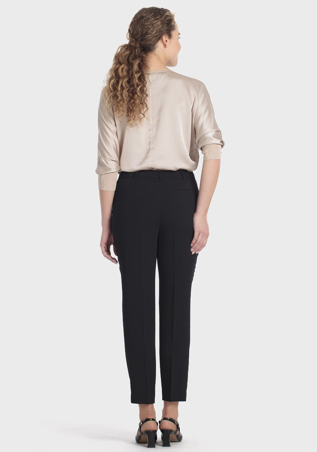 Formal Crepe Capri Trousers - Black