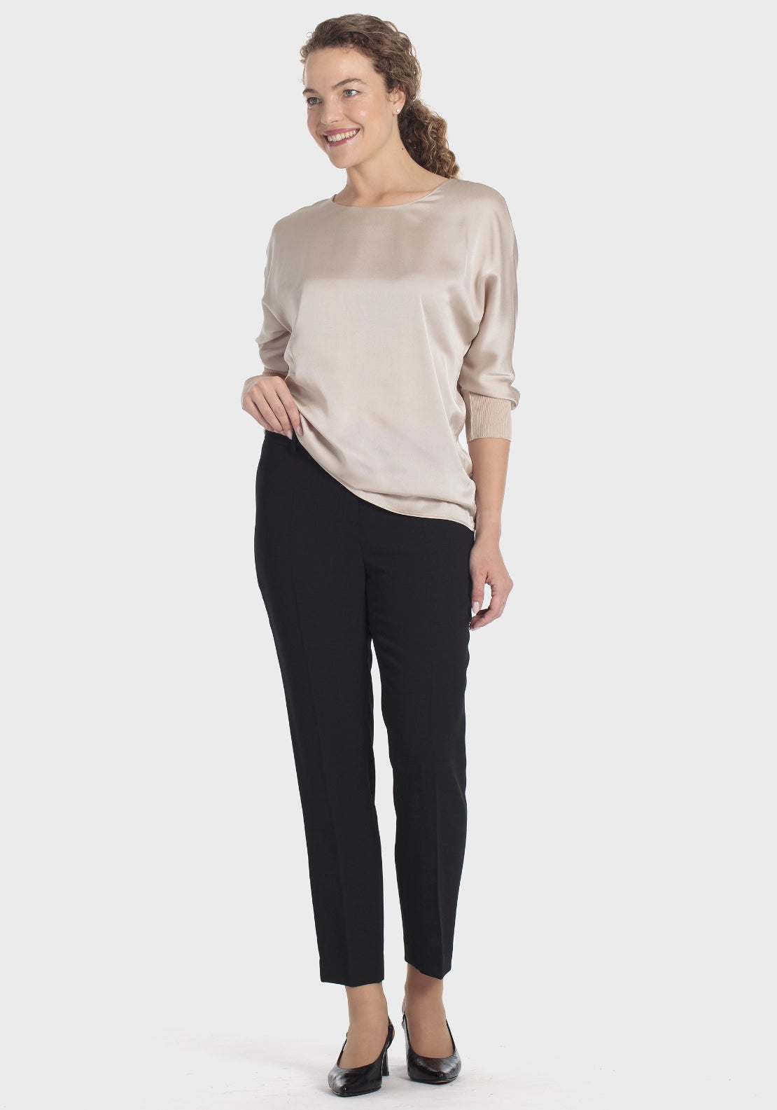 Formal Crepe Capri Trousers - Black