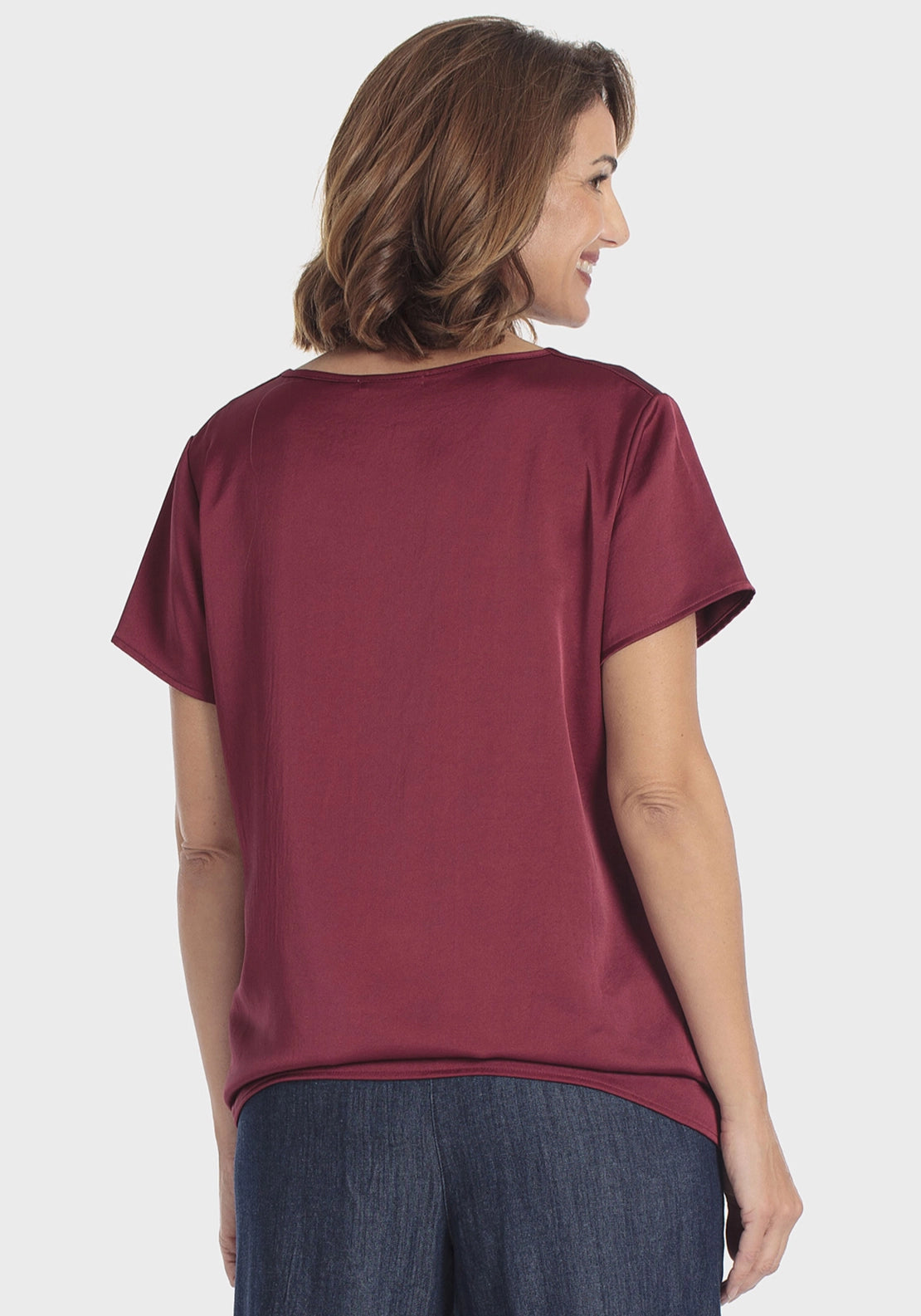 Satin Style T-Shirt - Red Dark