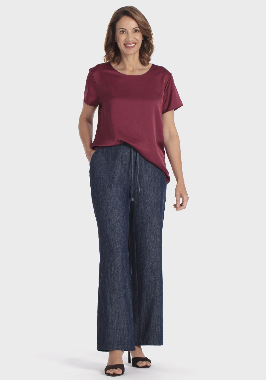 Satin Style T-Shirt - Red Dark
