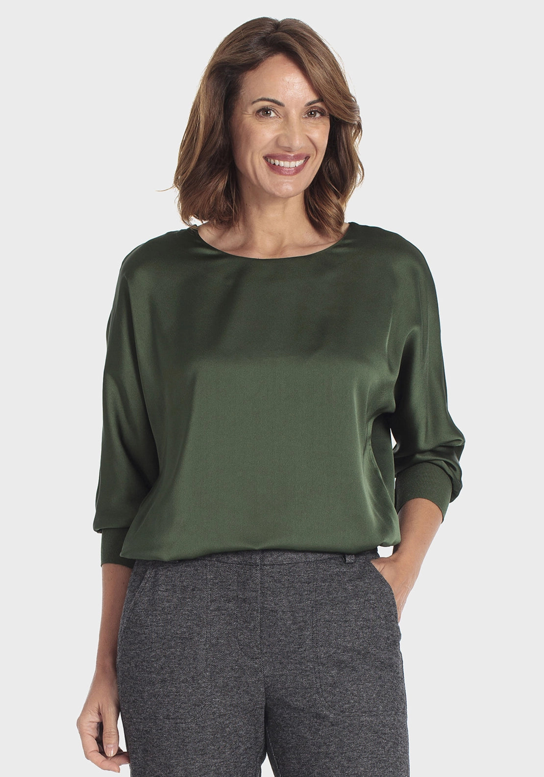 Satin Top - Green Bottle