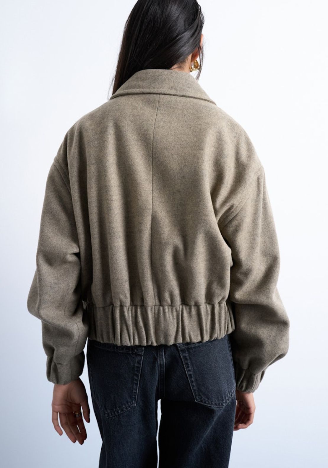 Topshop Kitty Short Jacket - Beige 2 Shaws Department Stores