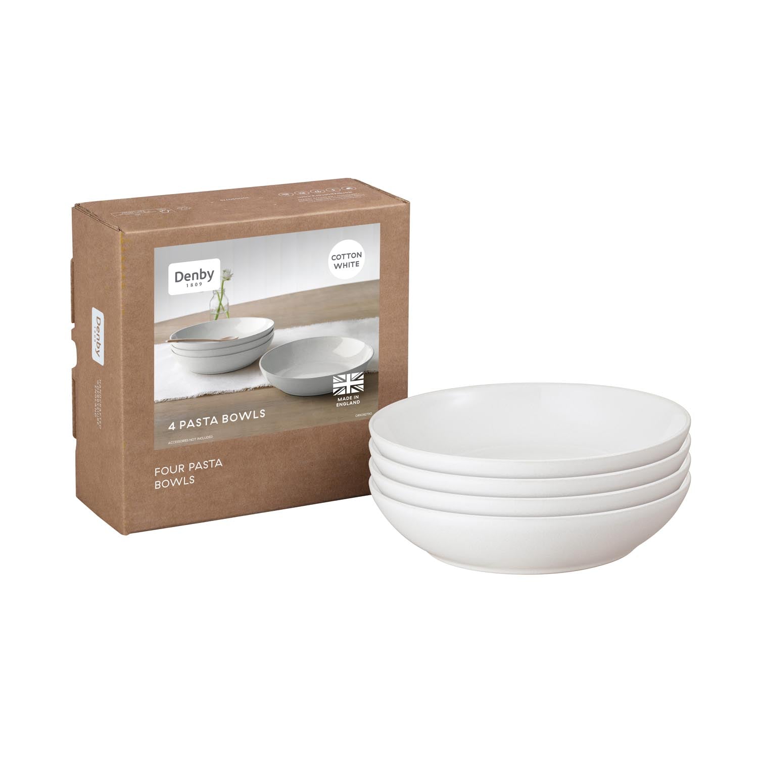 Denby Cotton White Set Of 4 Pasta Bowls 1 Shaws Department Stores