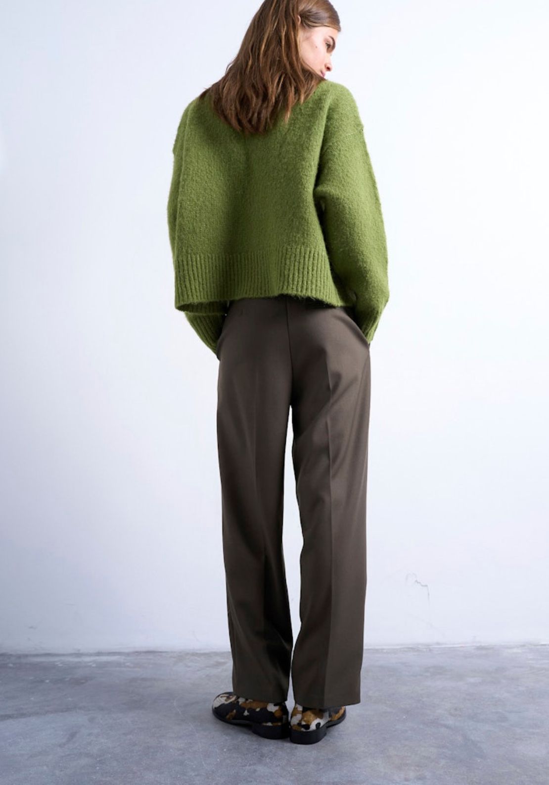 Topshop Lottie Sluchy Wide Leg - Bright Green 1 Shaws Department Stores