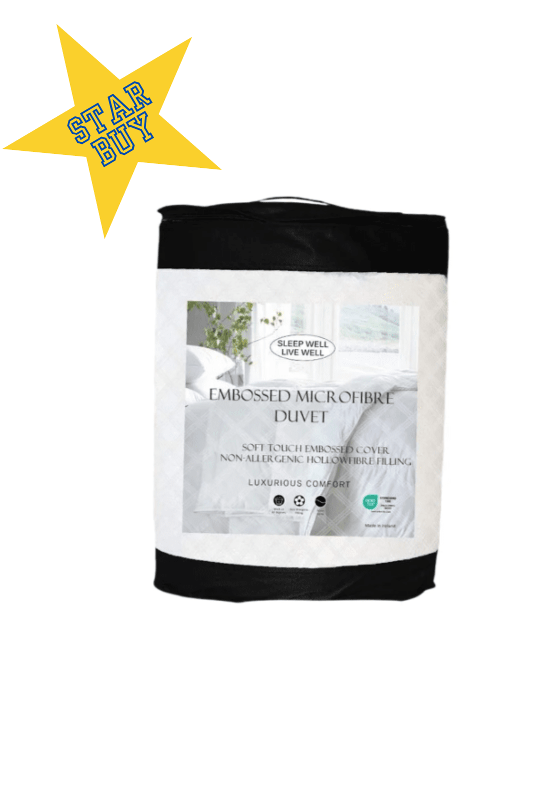 The Home Collection Embossed Microfibre 10.5 Tog Duvet - White 1 Shaws Department Stores