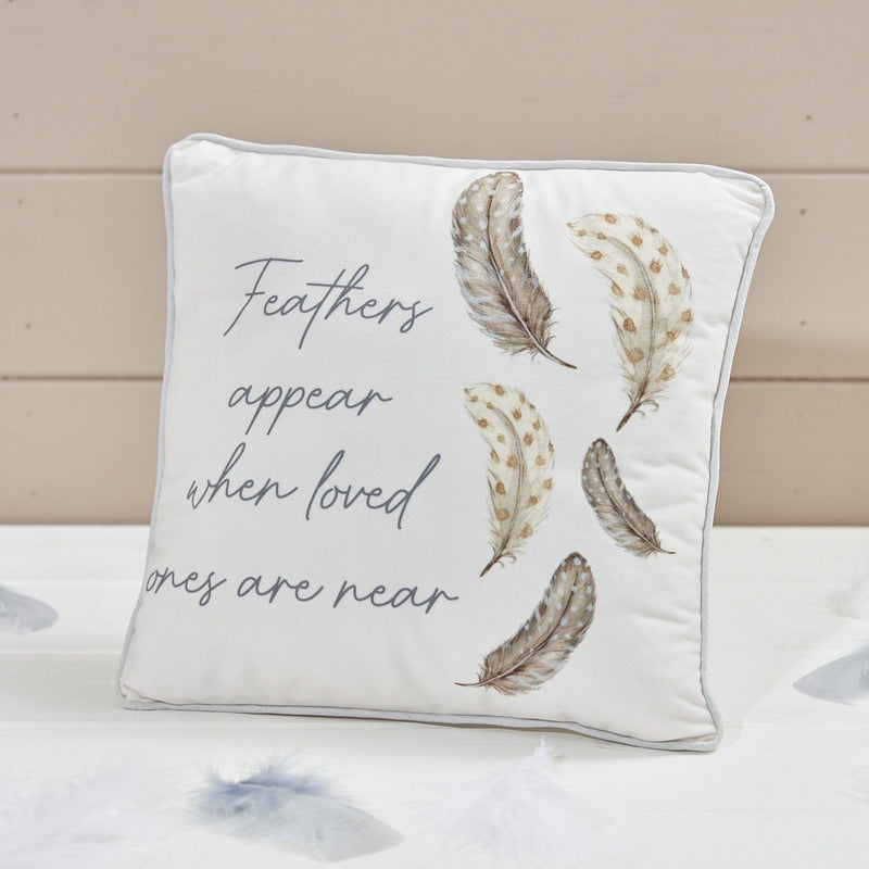 The Home Collection Grey Feather Memory Cushion - Velour Quote Pillow 2 Shaws Department Stores