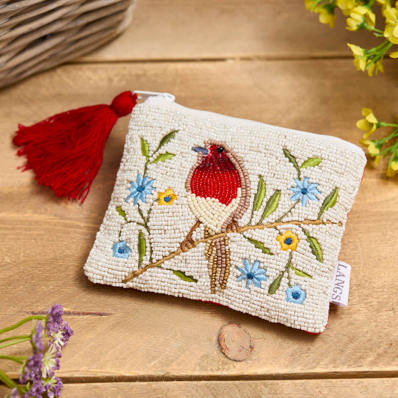 The Home Collection Beaded Robin Purse - Floral Fabric With Sequins & Tassel 1 Shaws Department Stores