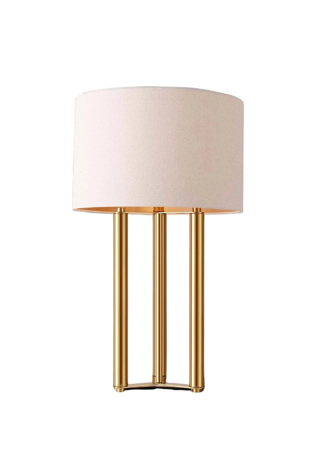Table Lamp With Linen Shade - Gold