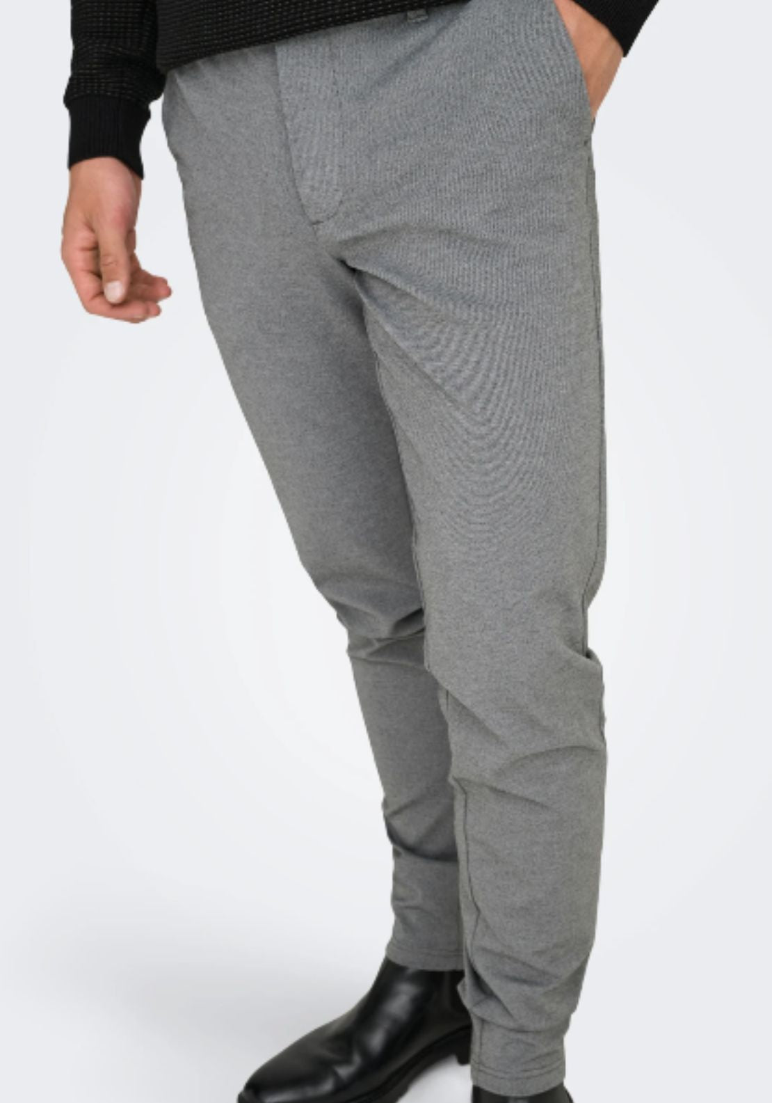 Only & Sons Mark Slim Fit Chino Trousers - Grey 4 Shaws Department Stores