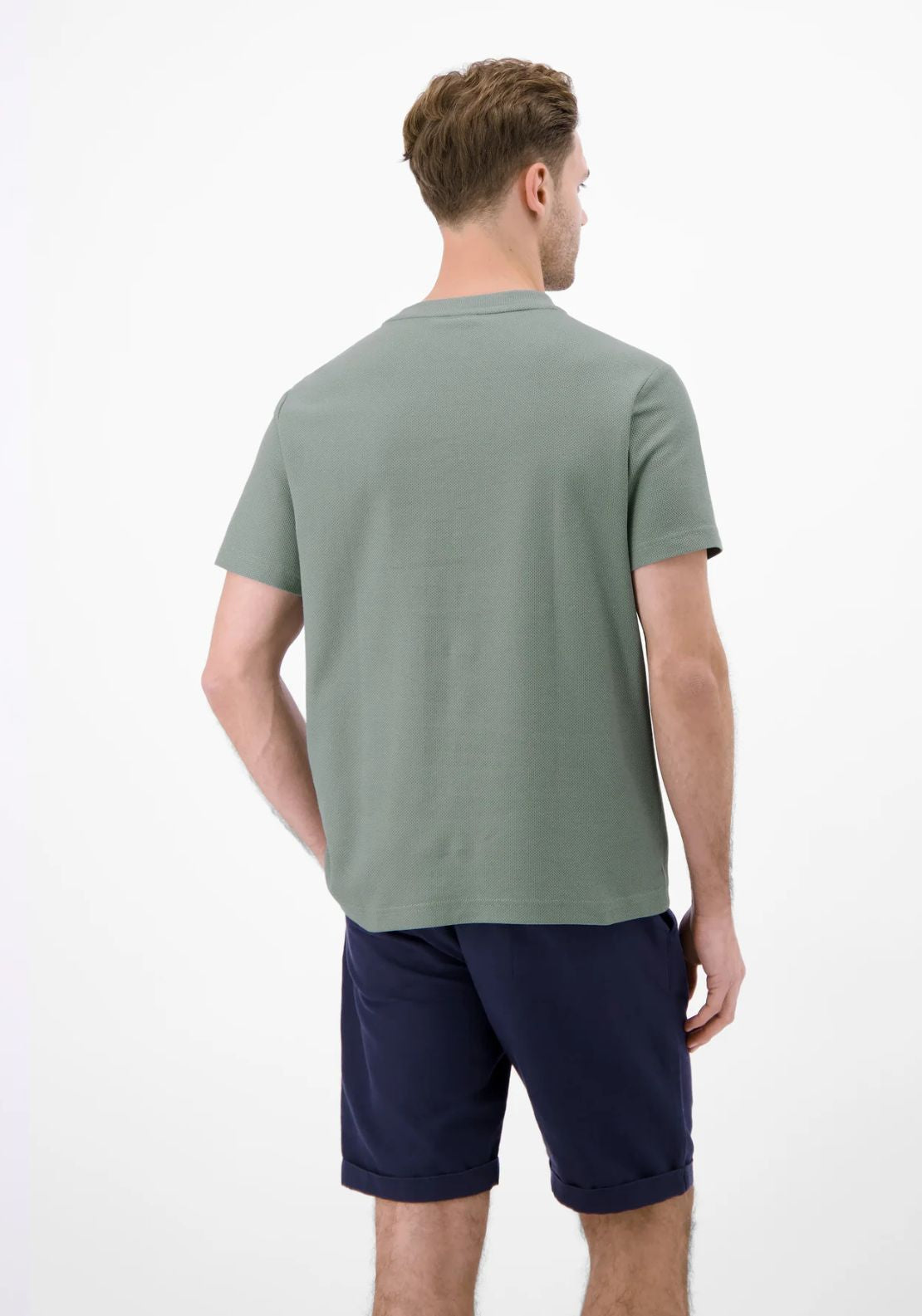 Lerros 100% Cotton Waffle Texture T-Shirt - Grey 2 Shaws Department Stores