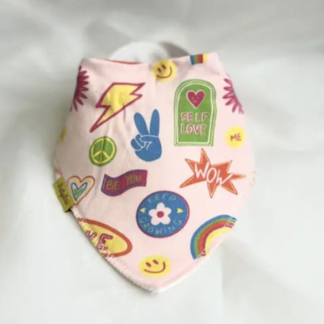 Babyboo Good Vibes Organic Cotton DribbleBoo Bandana Bib - Pink 2 Shaws Department Stores