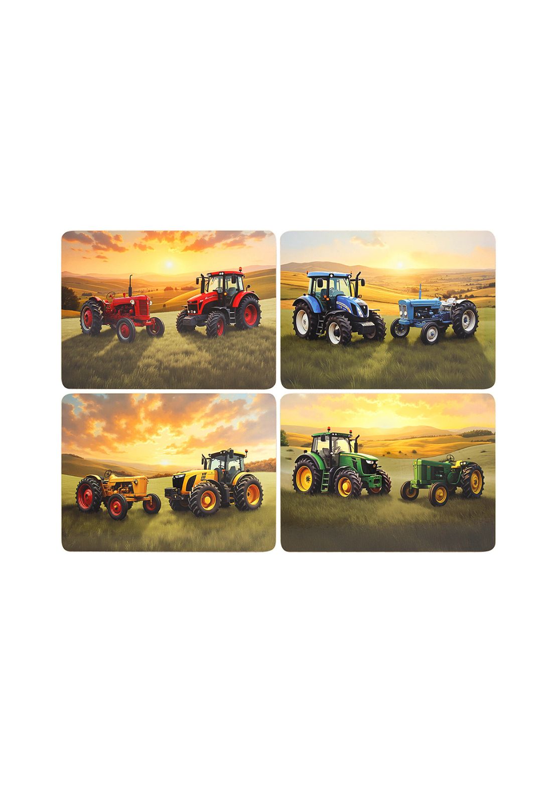 Tractor Design Placemats Set of 4 - Multi