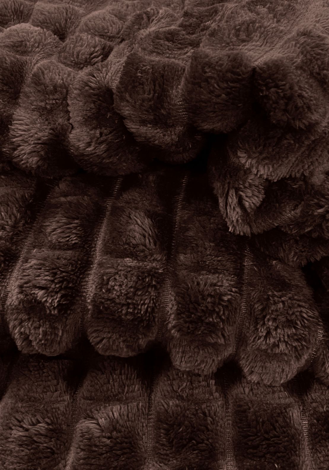 Plush Waffle Throw 150 x 200 cm - Brown