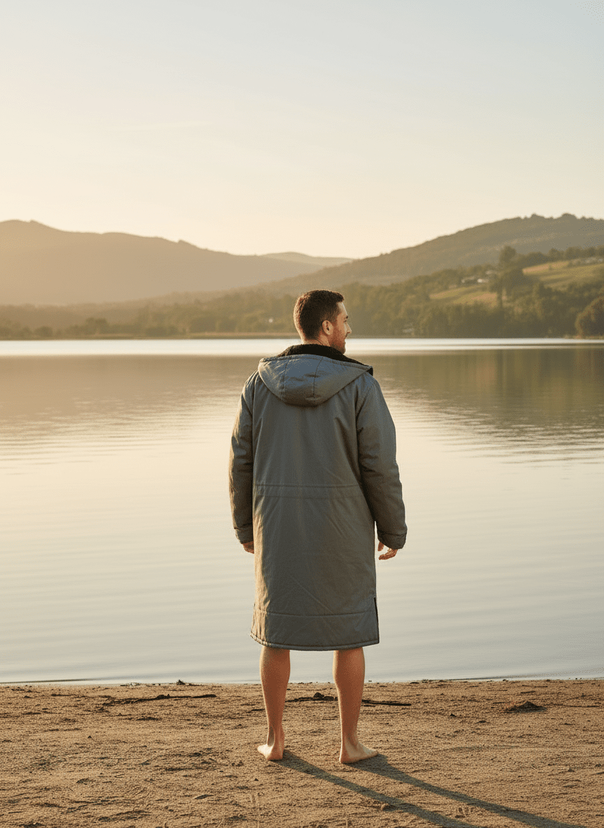 The Home Collection Dry Changing Robe - Charcoal & Silver 2 Shaws Department Stores