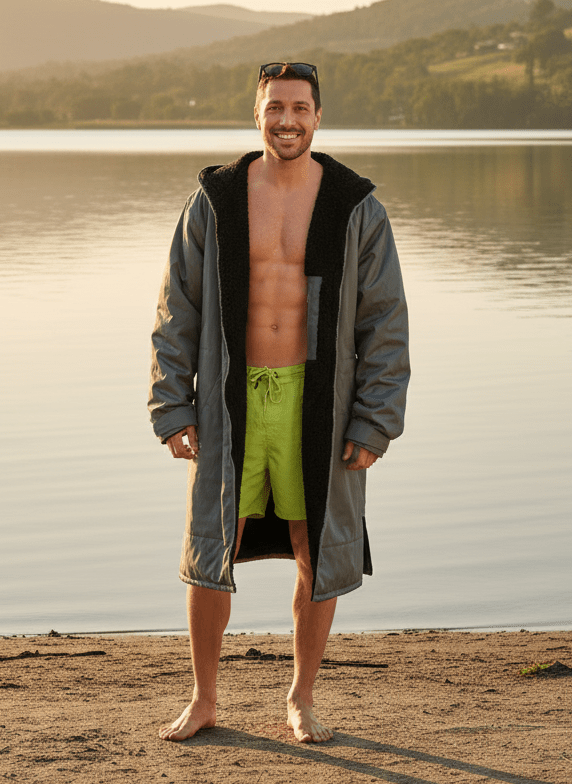 The Home Collection Dry Changing Robe - Charcoal & Silver 1 Shaws Department Stores