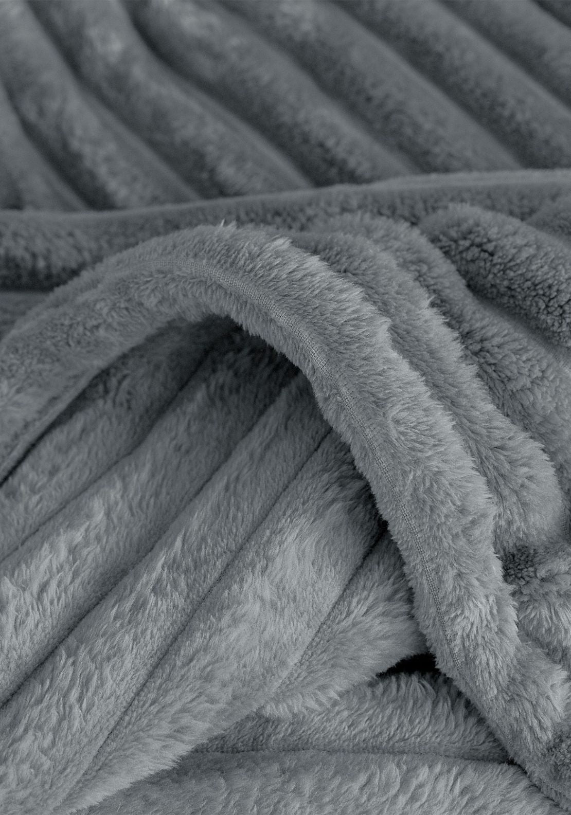 The Home Collection Chunky Ribbed Throw 150 x 200cm - Grey 2 Shaws Department Stores