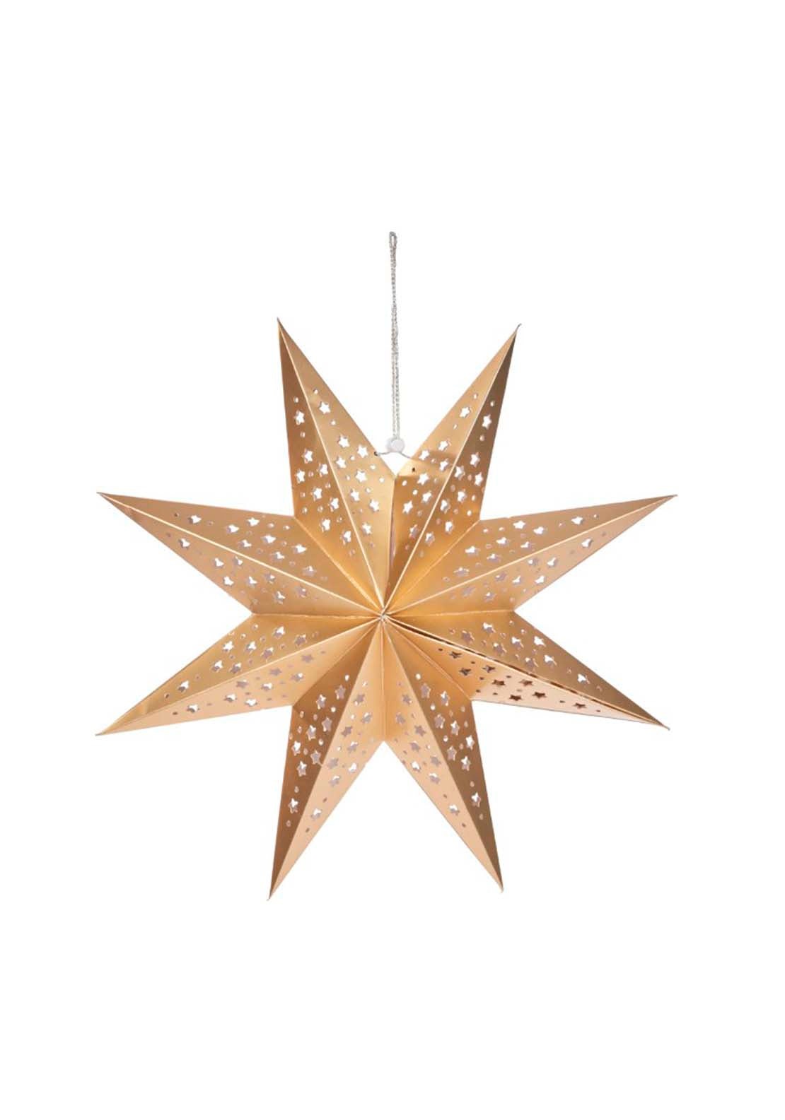 The Home Christmas InLit Origami Star - Gold 1 Shaws Department Stores