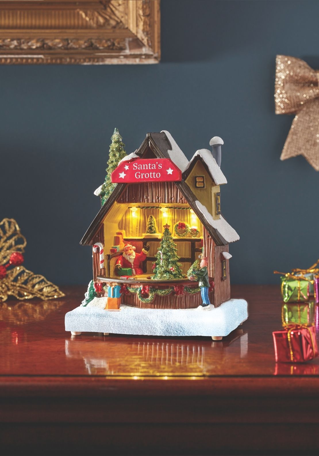 The Home Christmas LED Santas Grotto Snow Scene - Multi 2 Shaws Department Stores