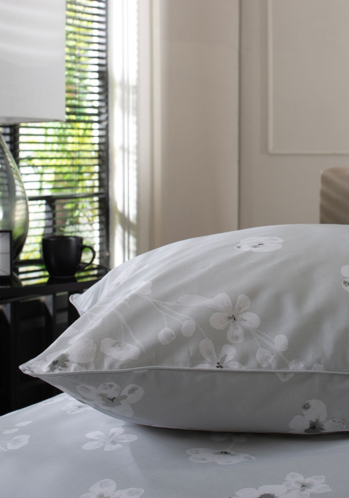 The Lyndon Company 1000% Cotton Petite Fleur Duvet Cover Set - Grey 4 Shaws Department Stores