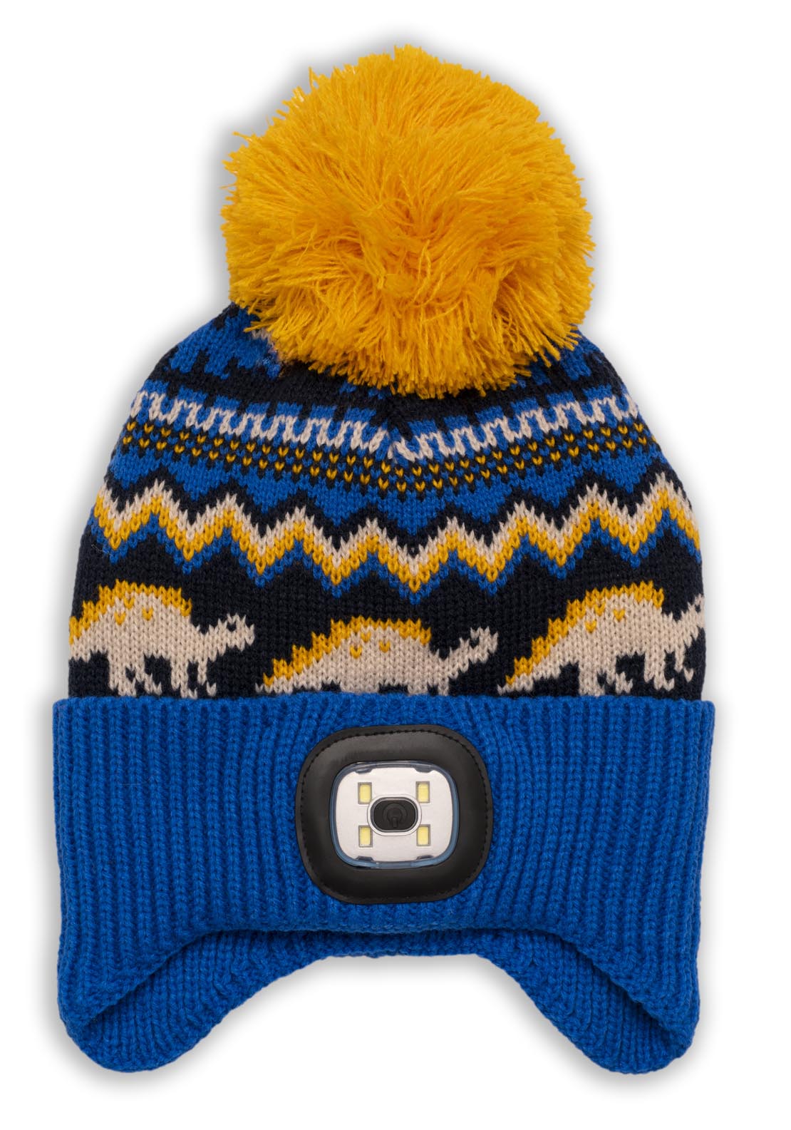 Boardmans Dino Beanie Hat - Blue 1 Shaws Department Stores