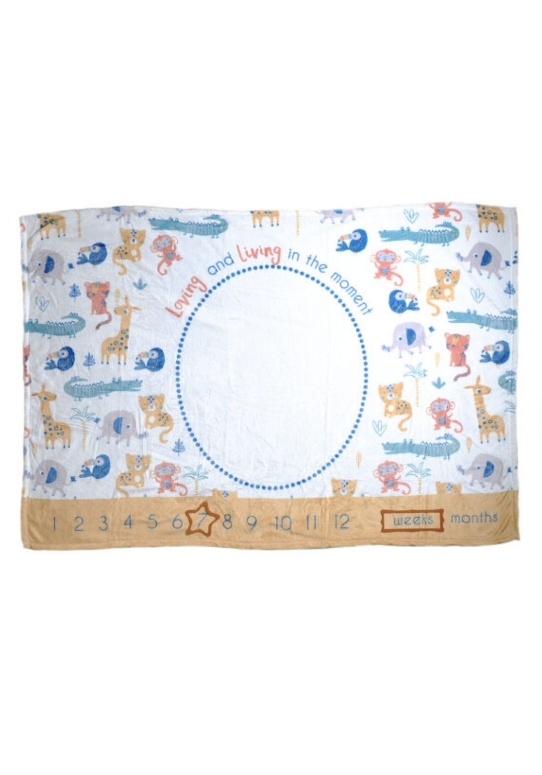 Ziggle Safari Print Milstone Blanket - Multicolour 5 Shaws Department Stores